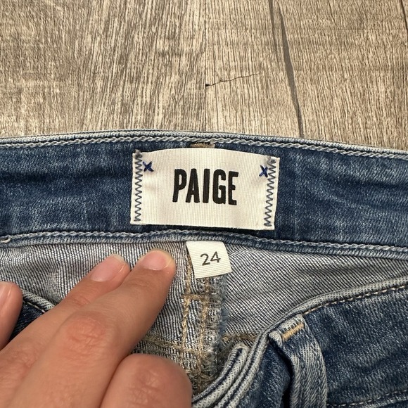 Paige Verdugo Jeans Skinny Mid Rise Cropped Stretch Denim Skinny Forever Size 24 - Picture 7 of 12